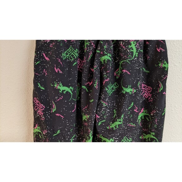 GECKO Hawaii Neon Splatter Gecko Print Beach Pant 100% Nylon Size Small - Picture 8 of 13